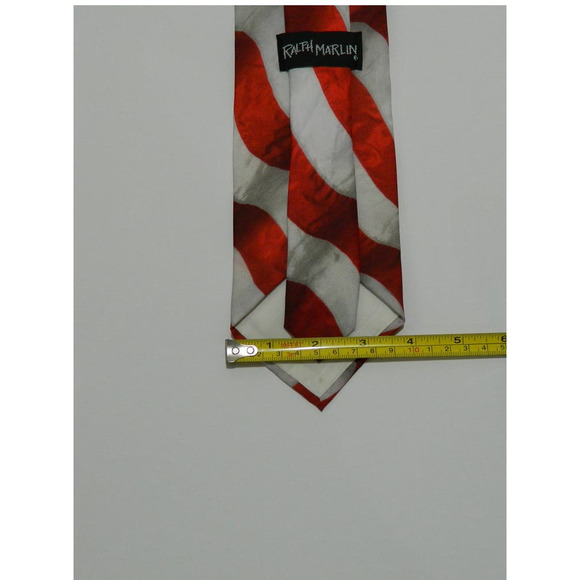 Ralph Marlin Men's Necktie Tie Silk  "Stars & Stripes" American Flag Patriotic - Picture 6 of 6